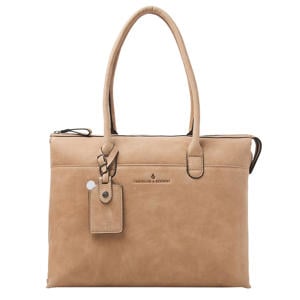 15.6 inch leren laptoptas Carisma beige