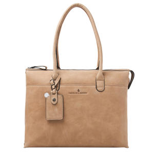  15.6 inch leren laptoptas Carisma beige