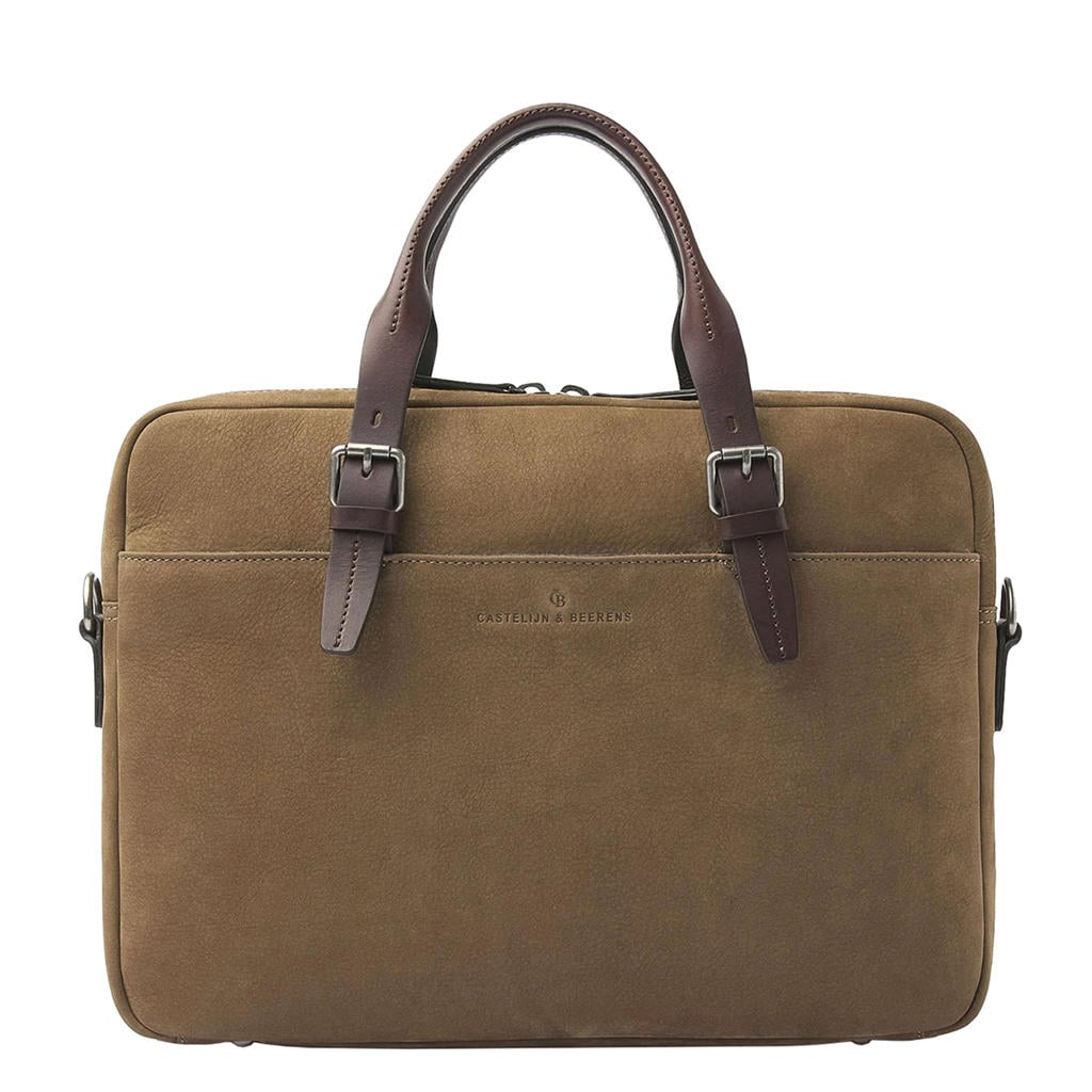 Castelijn & Beerens 15.6 inch nubuck laptoptas Veneto bruin