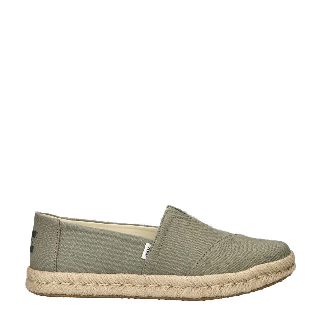 Kakikleurige dames Toms espadrilles van textiel