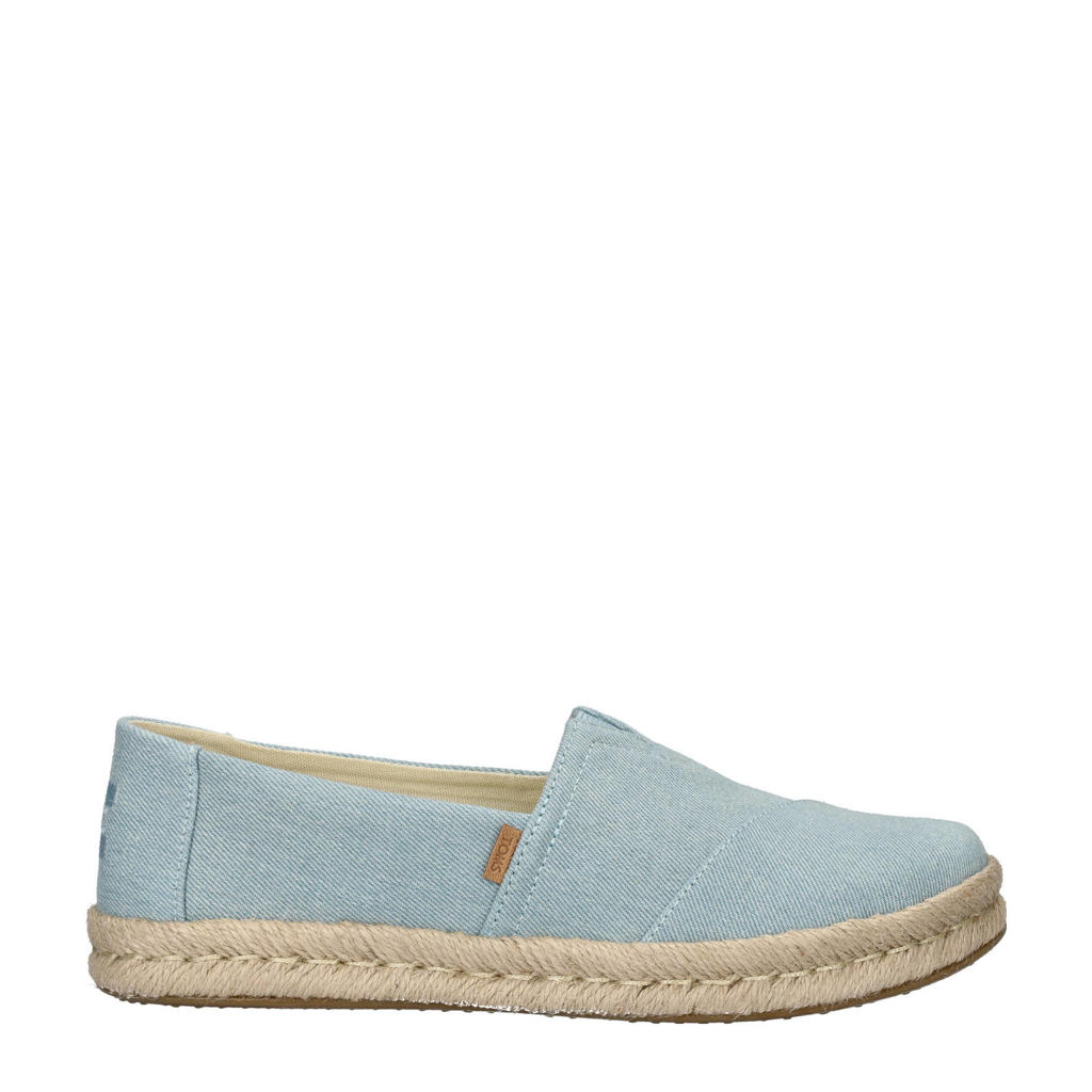 Denim en lichtblauwe dames Toms Alpargata espadrilles van textiel met effen