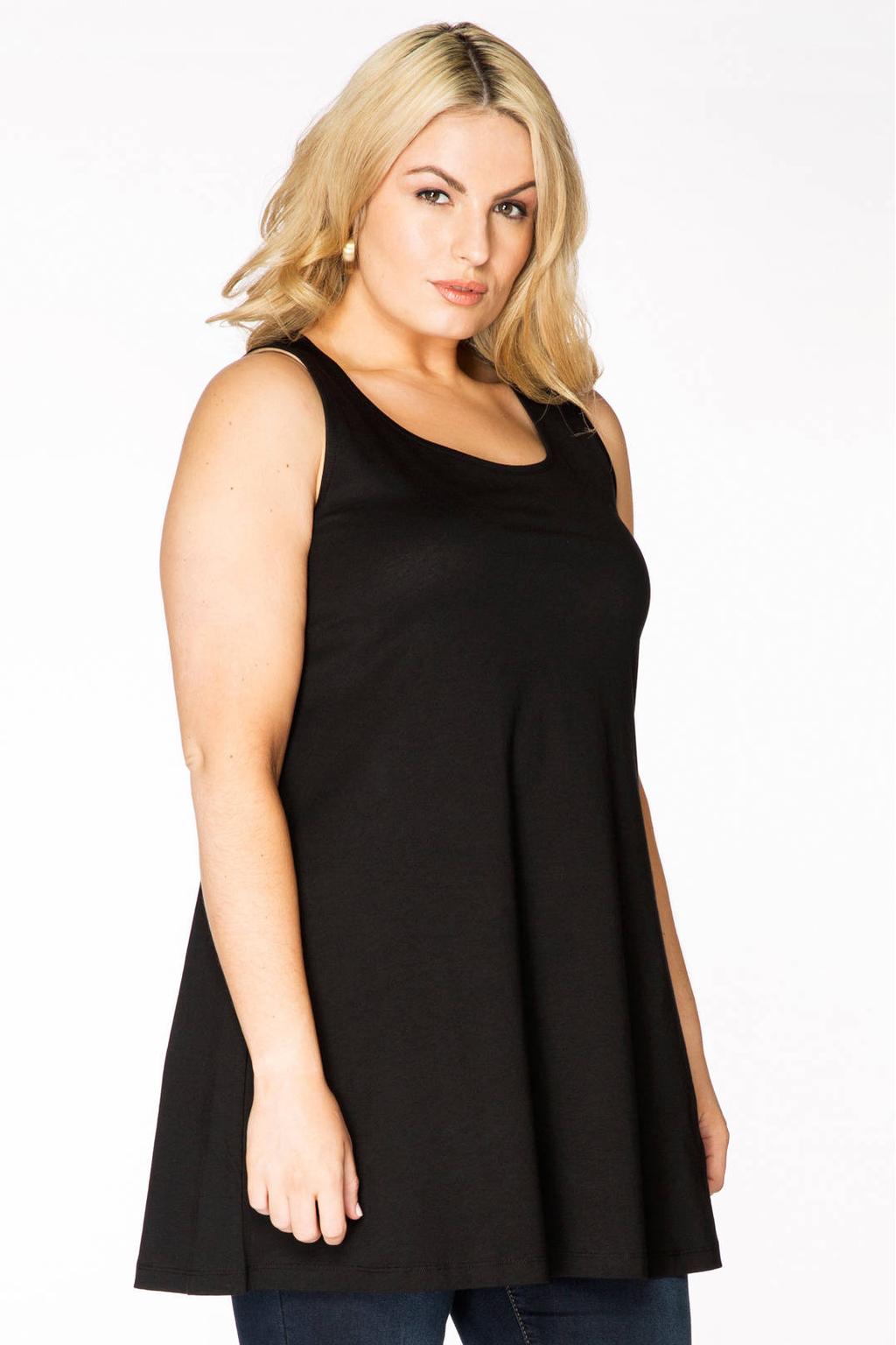 YOEK a-lijn top Plus Size - zwart
