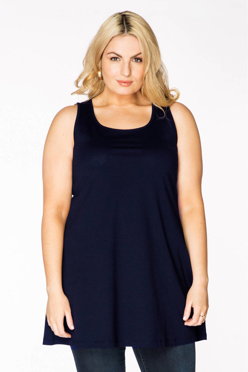 YOEK a-lijn top Plus Size - blauw