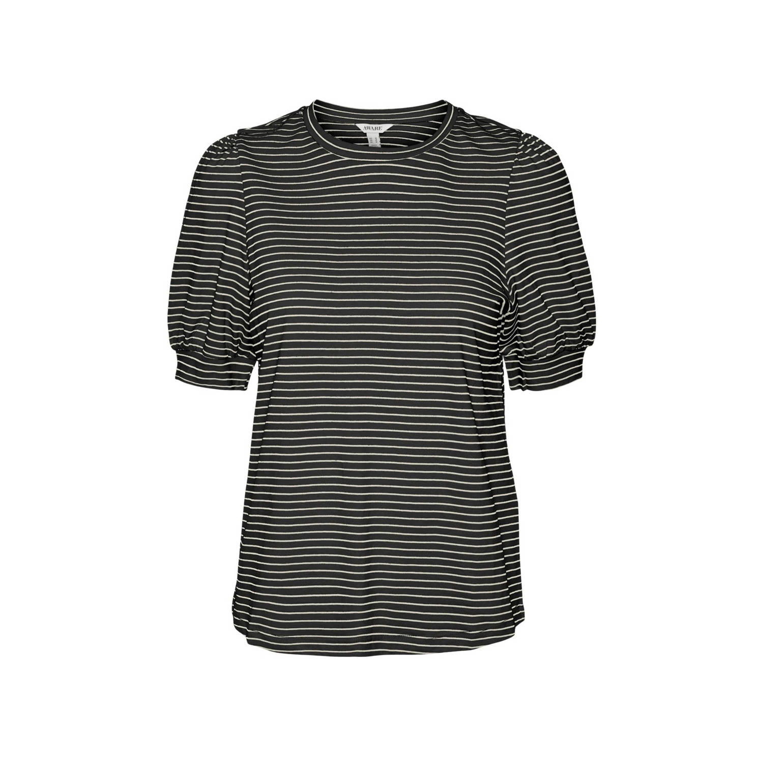 VERO MODA AWARE by gestreepte top VMKERRY zwart wit