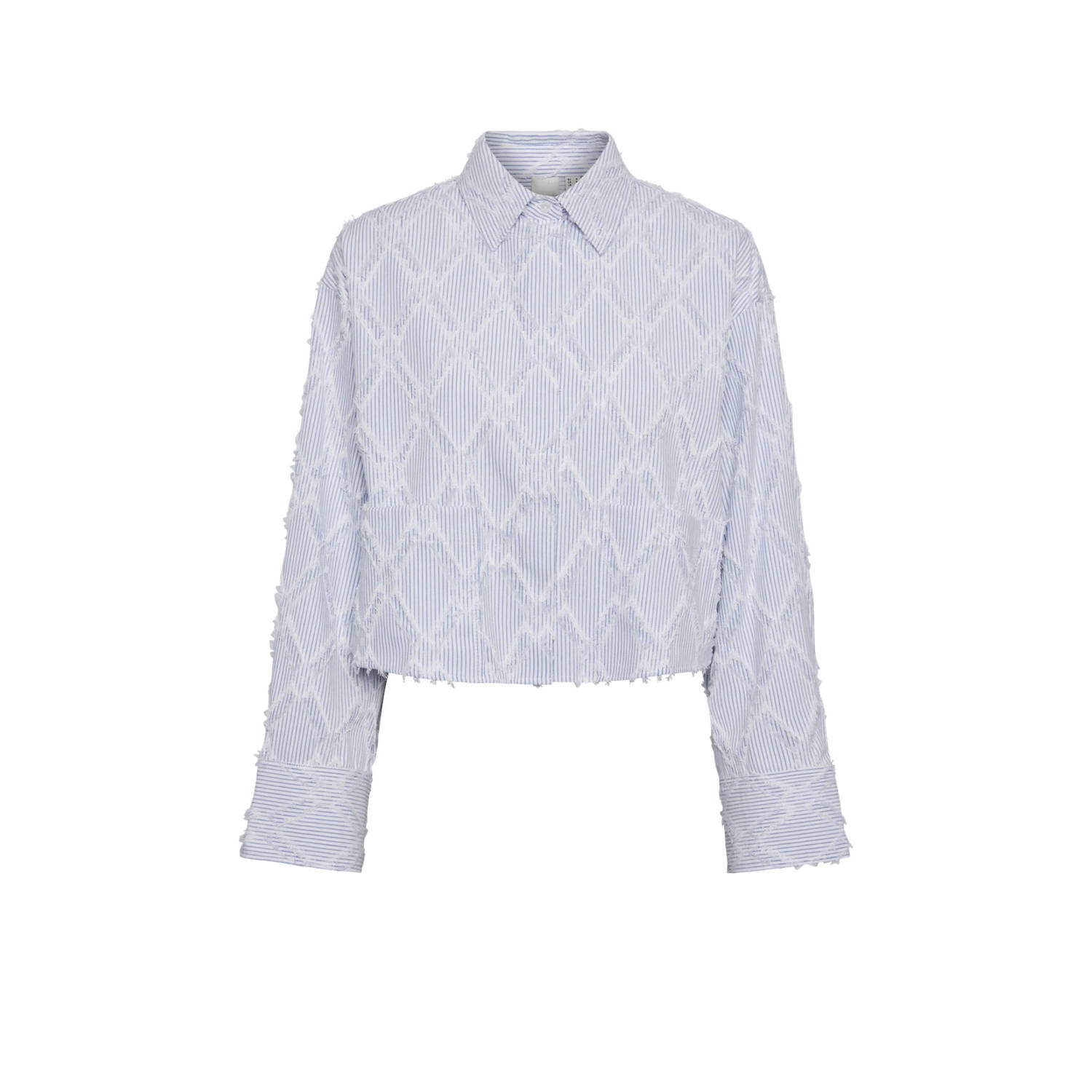 Y.A.S gestreepte blouse YASLEO lichtblauw wit