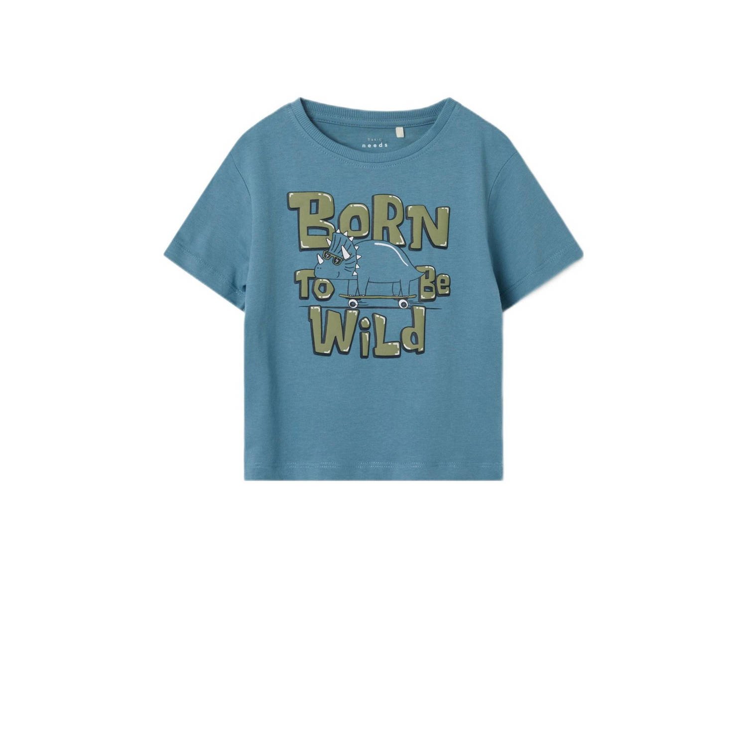 NAME IT MINI T-shirt set van 2 blauw wit