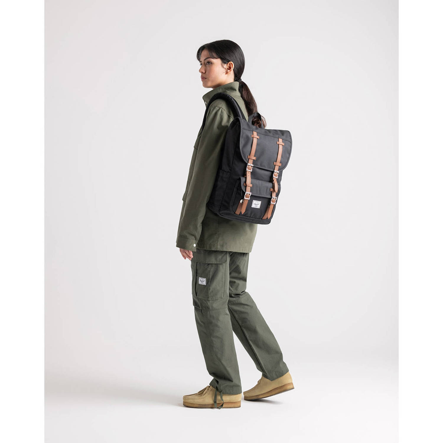 Herschel Beige Katoenen Rugzak Lente Zomer 2024 Beige Heren