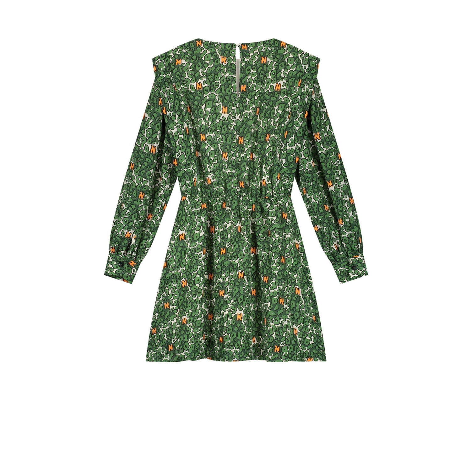 NIK&NIK jurk Winona met all over print groen oranje