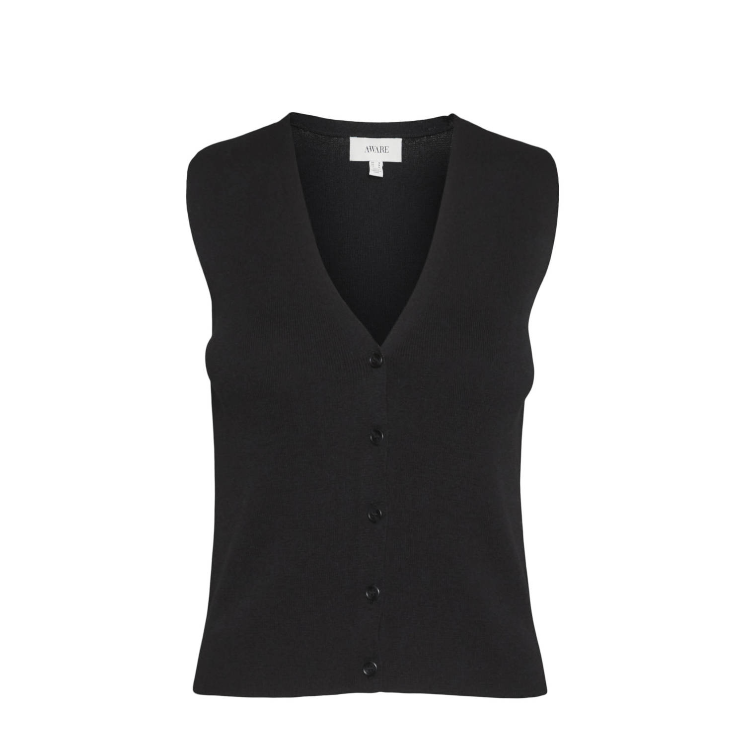 AWARE by VERO MODA fijngebreid gilet zwart