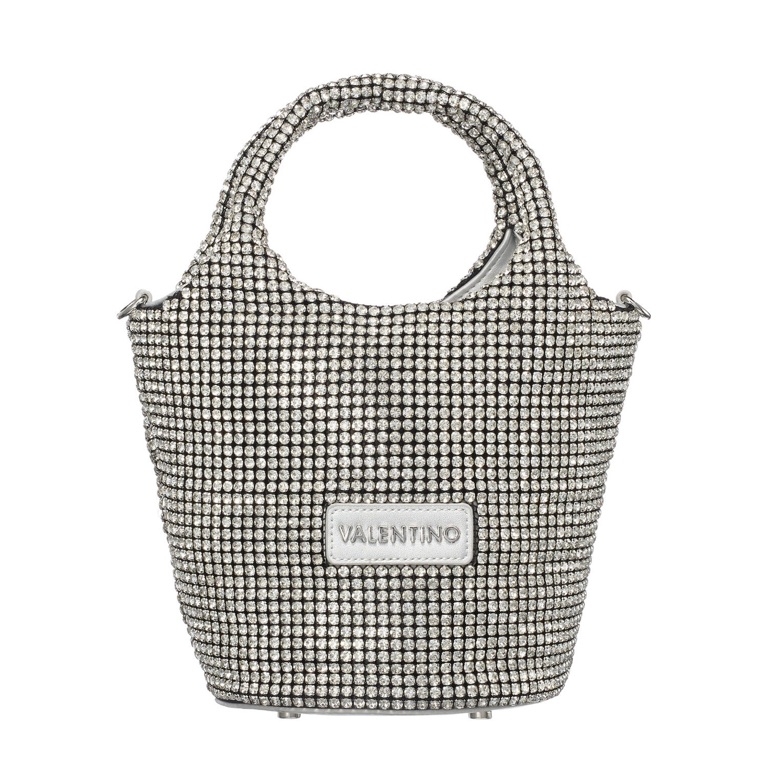 Valentino Bags handtas met strass Nabilah zilverkleurig