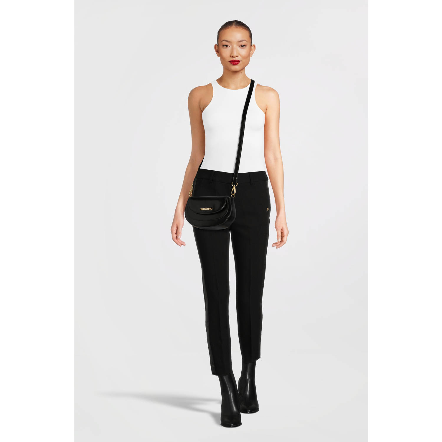 Valentino by Mario Valentino Zwarte leren schoudertas Black Dames