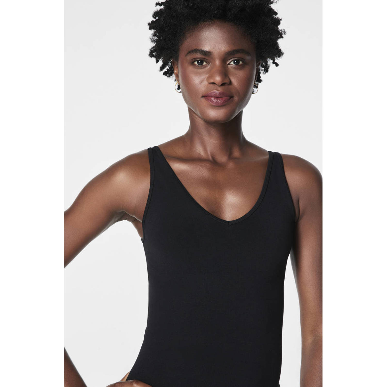 SPANX Everyday Seamless Shaping seamless medium corrigerend hemd zwart