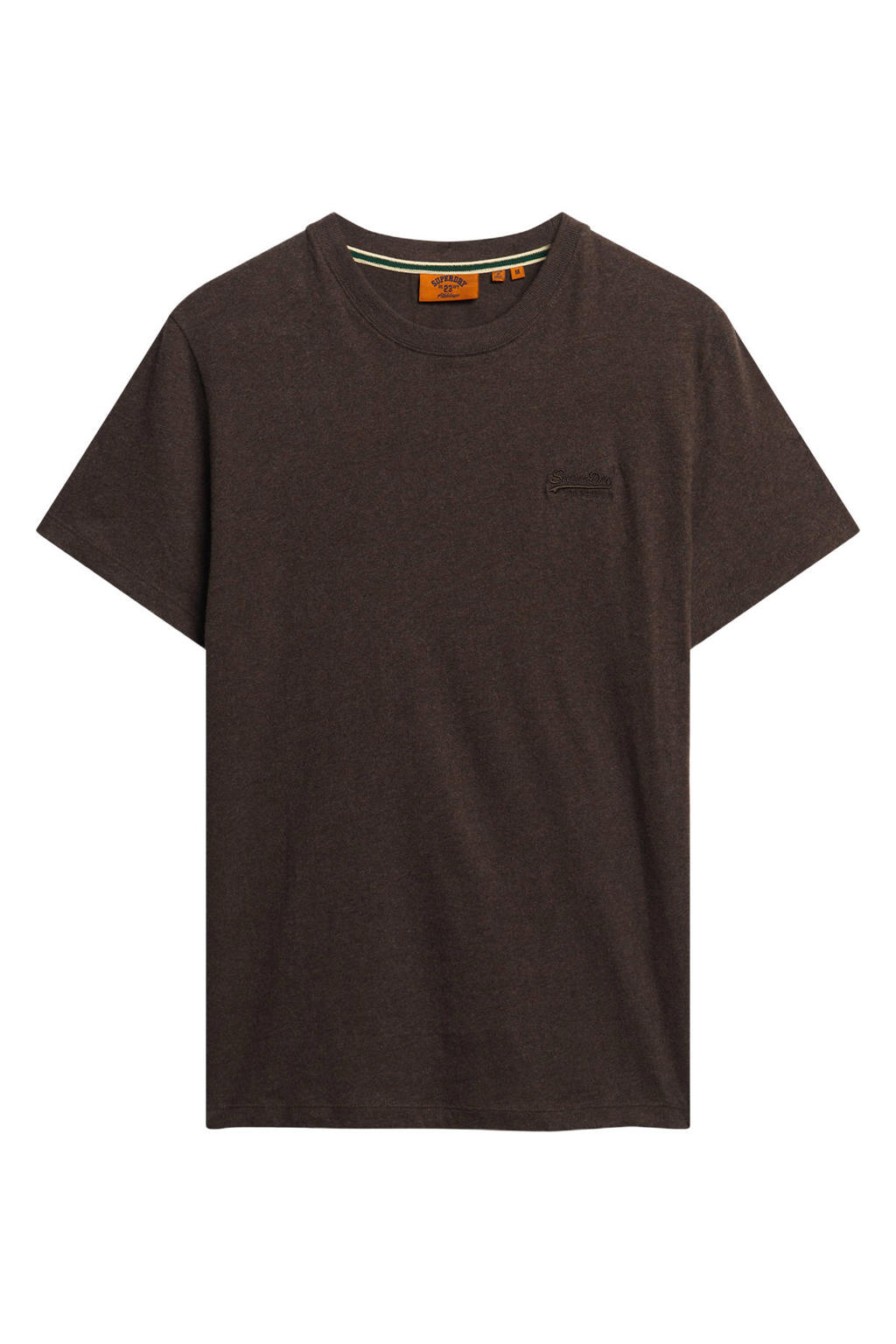 Superdry gemêleerd slim fit T-shirt donkerbruin