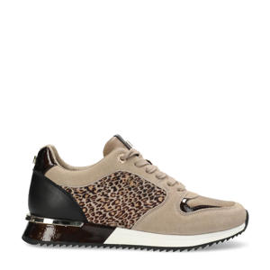 Fleur  leren sneakers taupe