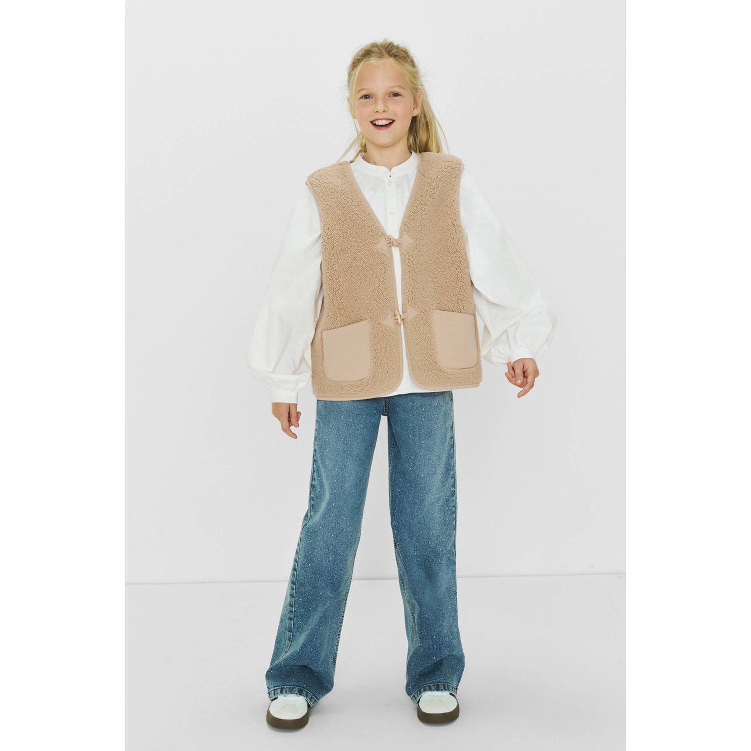 Me & My Monkey teddy gilet Roa beige