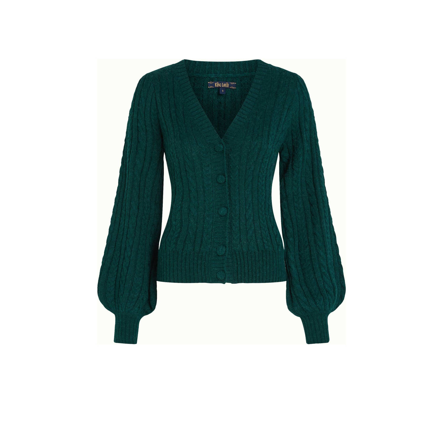 King louie Lange mouw top met Farfalle Cardi Green Dames