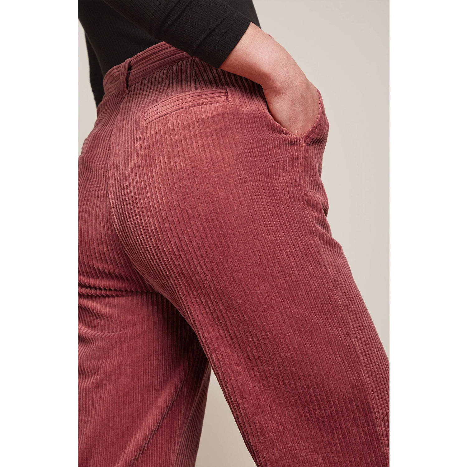 King Louie corduroy wide leg broek Marcie roze