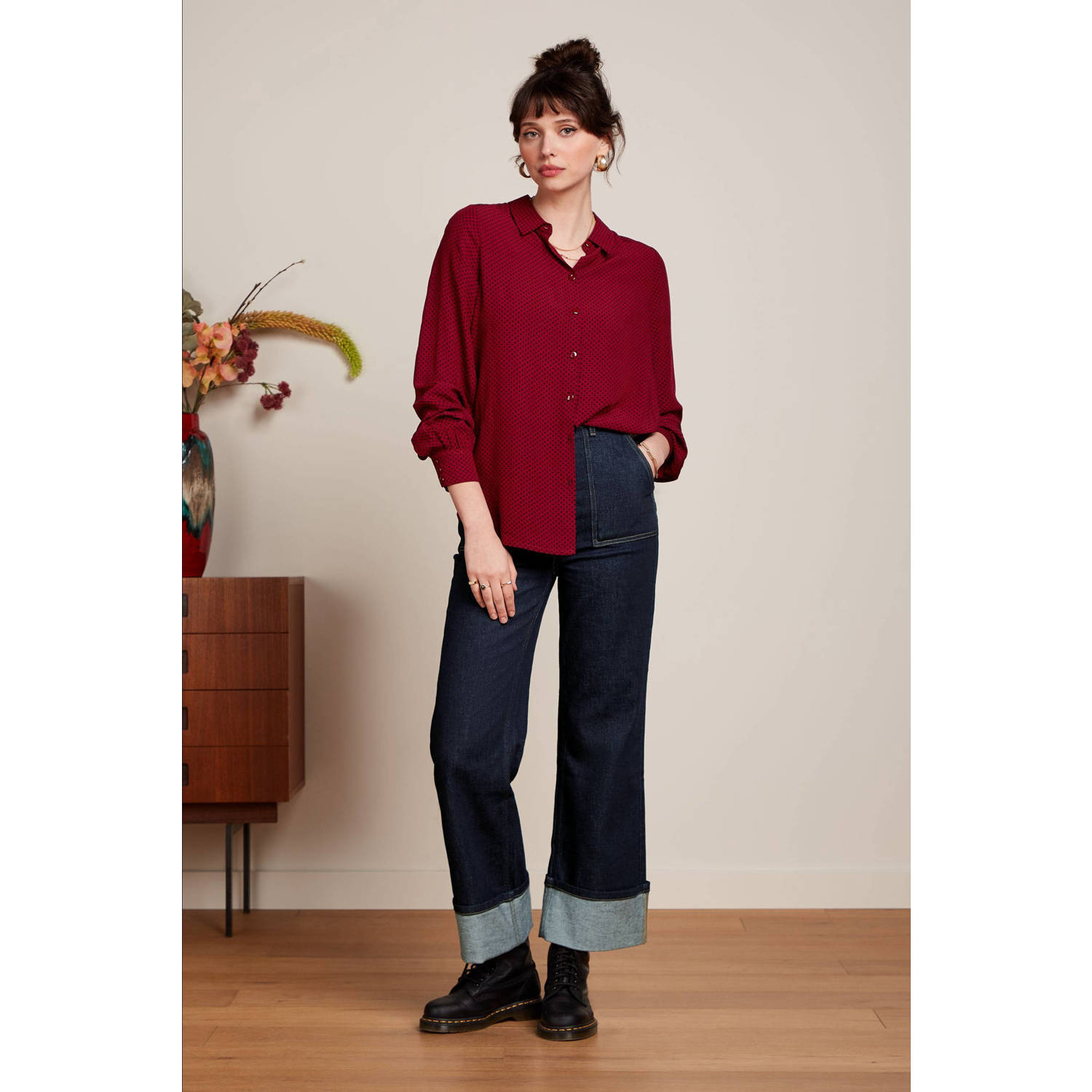 King Louie high waist loose jeans Debra Pants Walker Denim dark blue denim