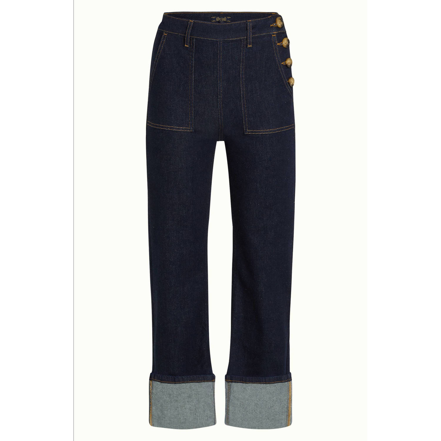 King Louie high waist loose jeans Debra Pants Walker Denim dark blue denim