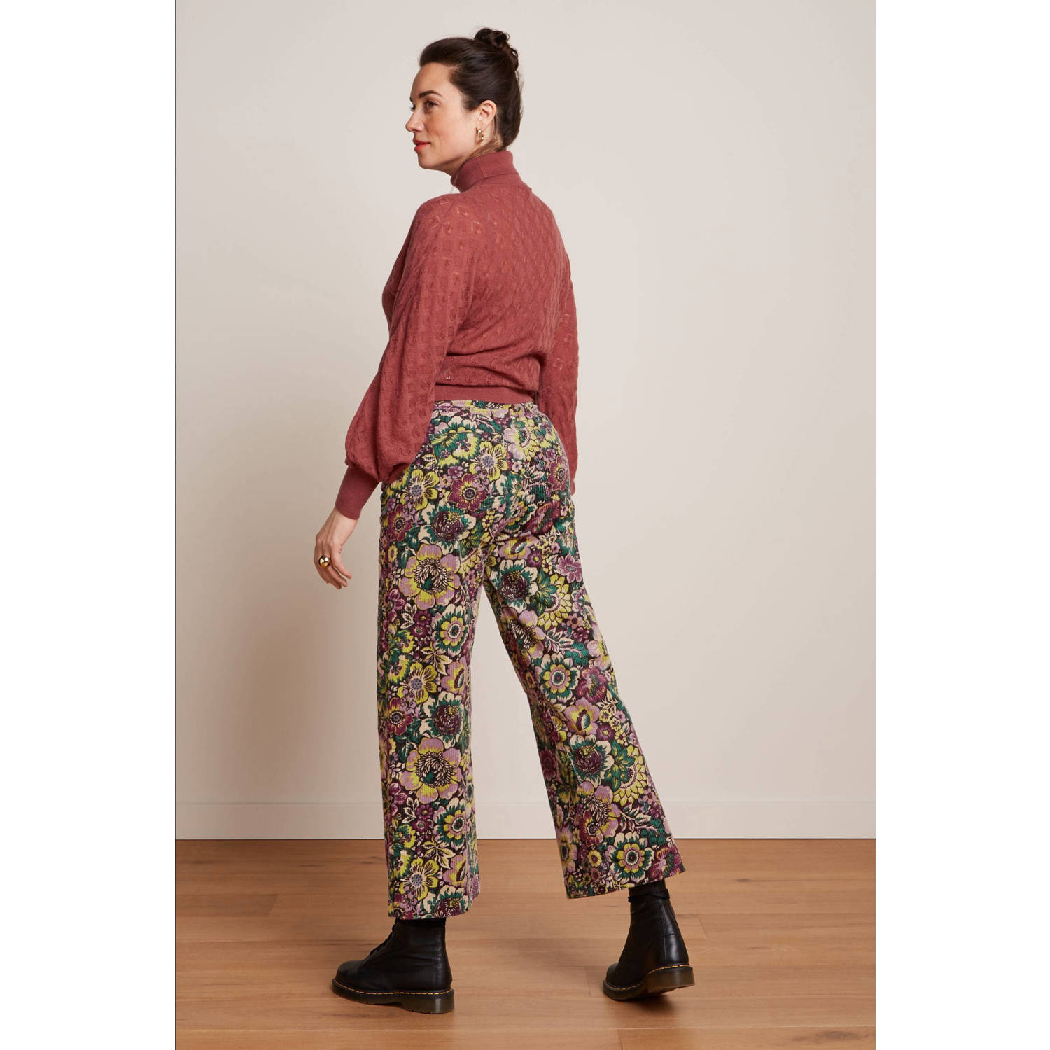 King Louie gebloemde high waist wide leg broek Paige multi