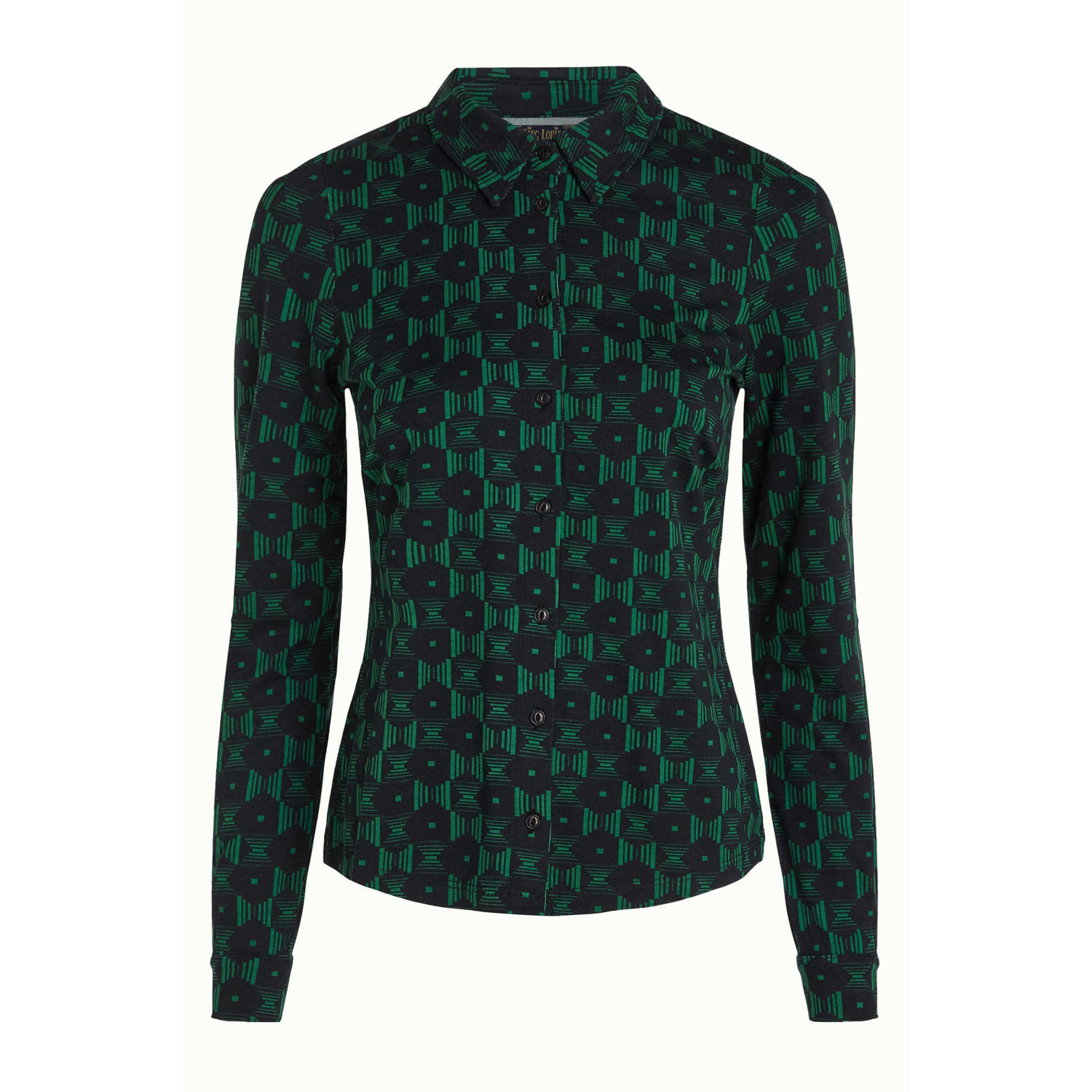 King Louie blouse Marvin met grafische print groen