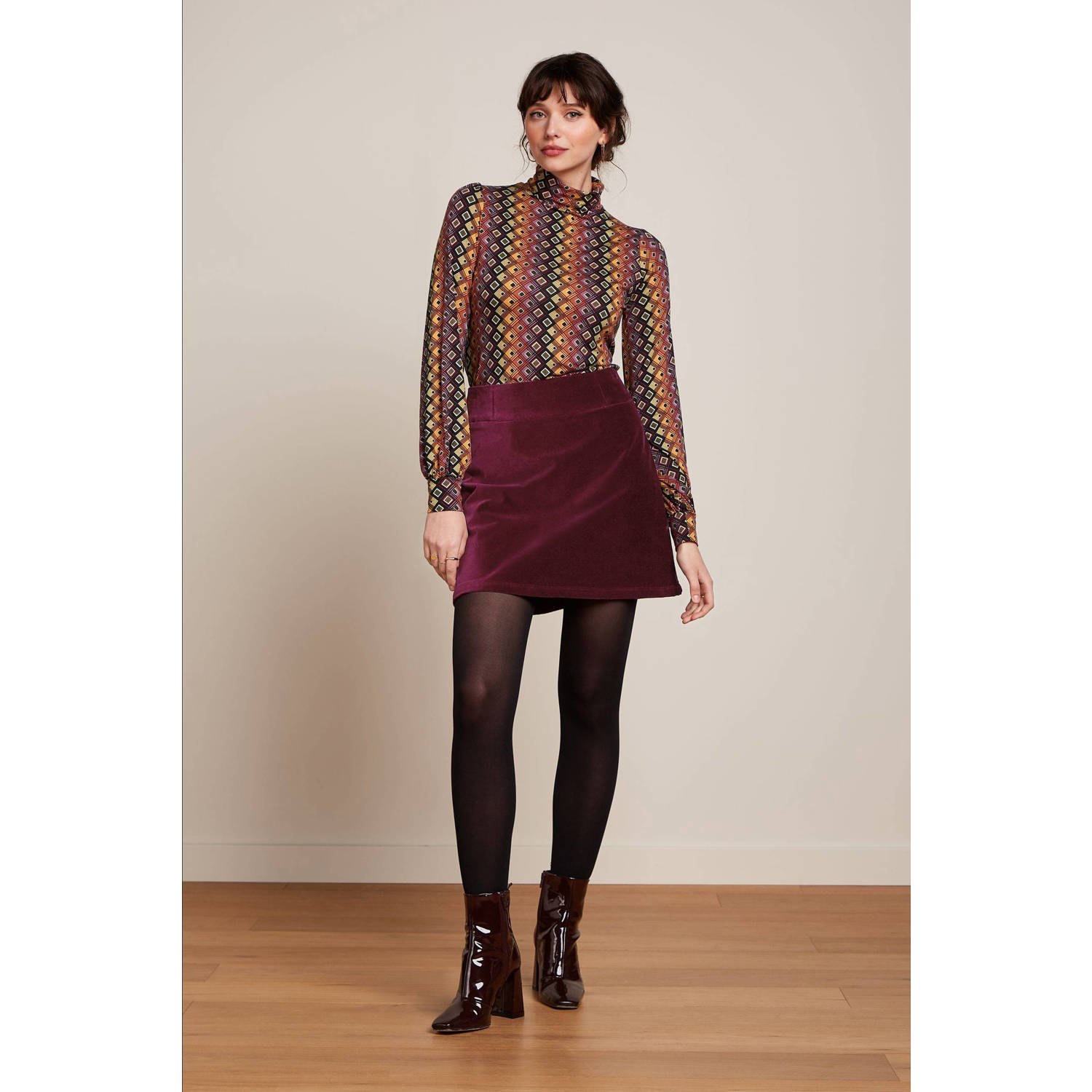 King Louie top Betsy met grafische print rood roze oranje