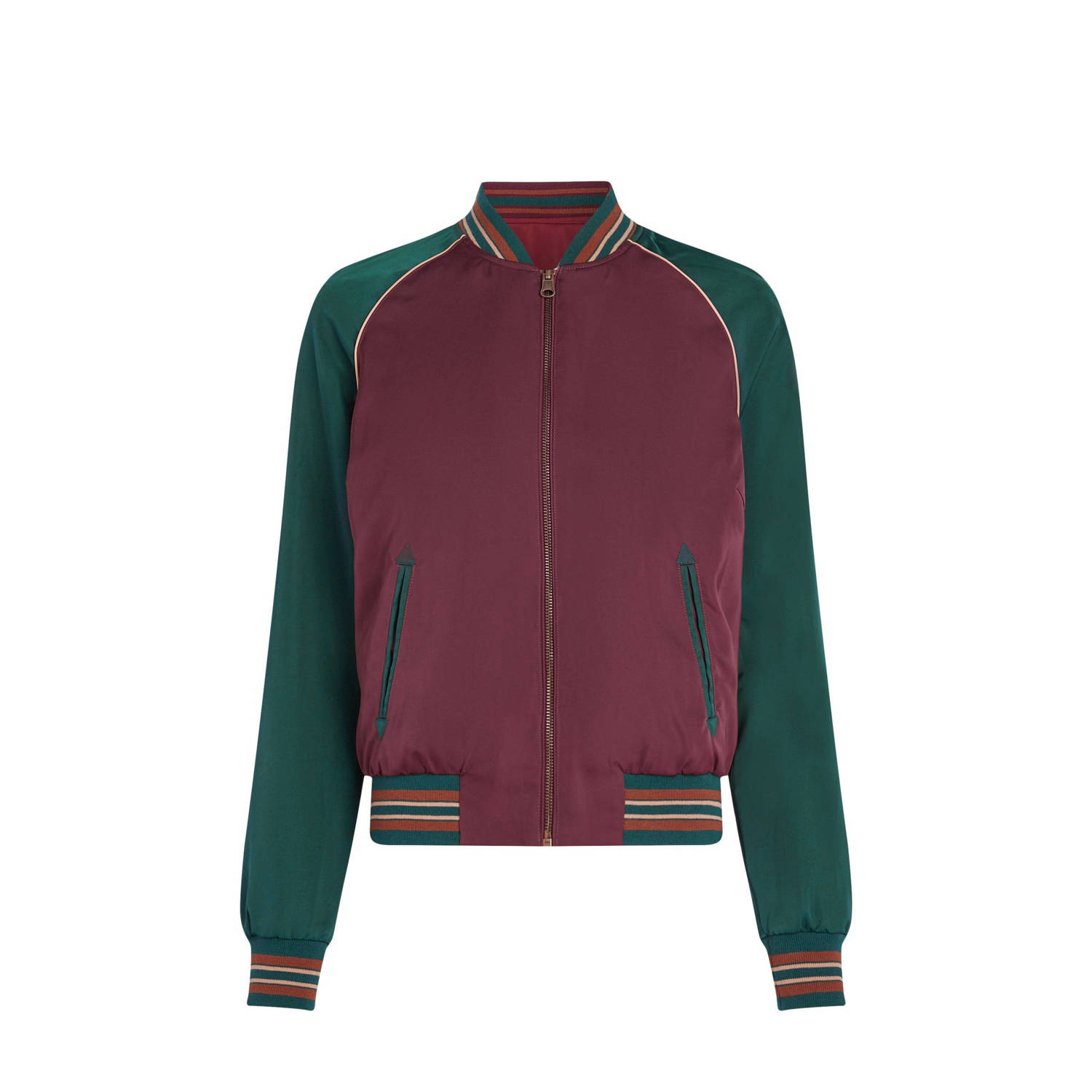 King Louie bomberjack winter Bomber Jacket Dazy rood groen