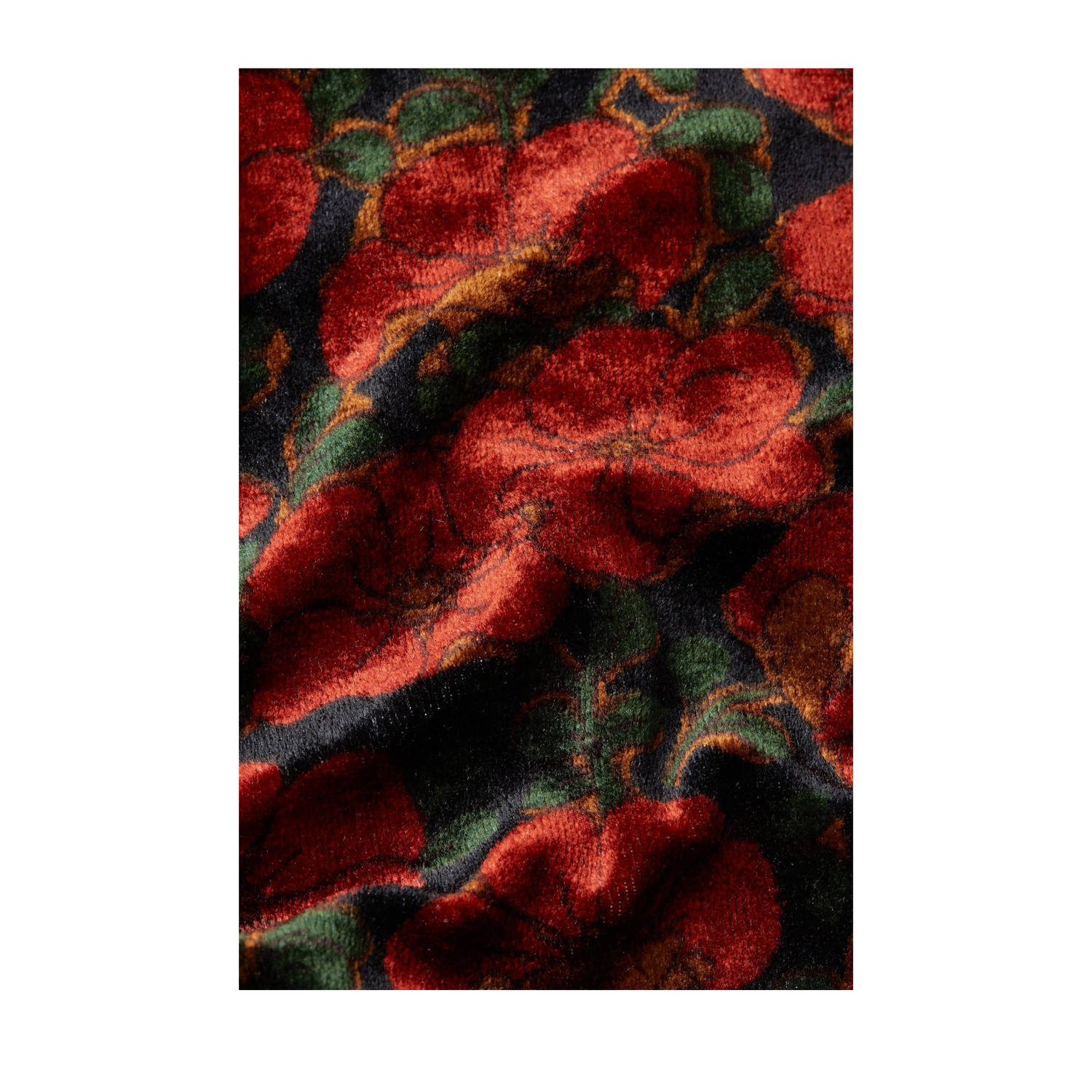 King Louie gebloemde fluwelen jumpsuit Zita rood zwart