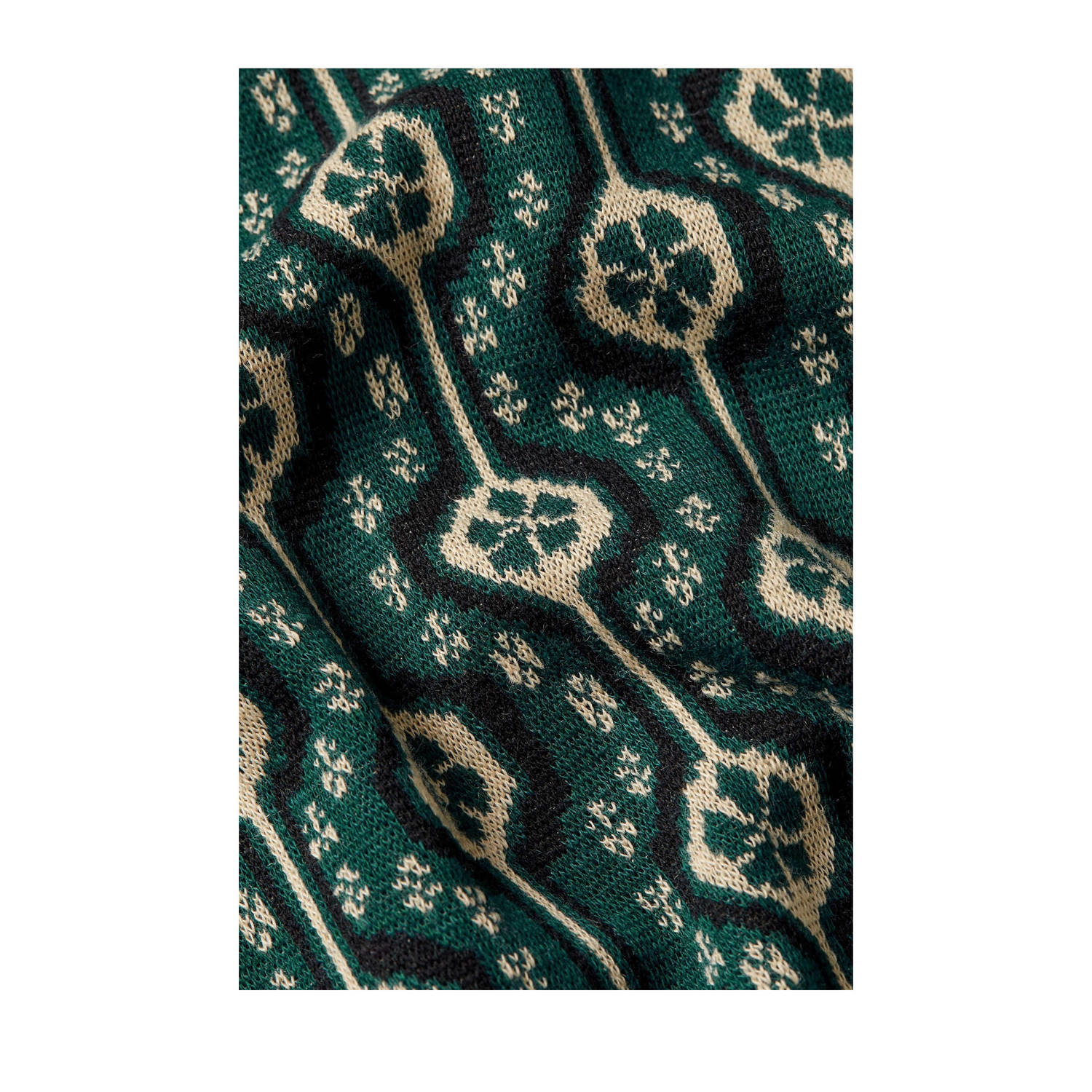 King Louie flared broek Flared Pants Carnaby met grafische print groen geel