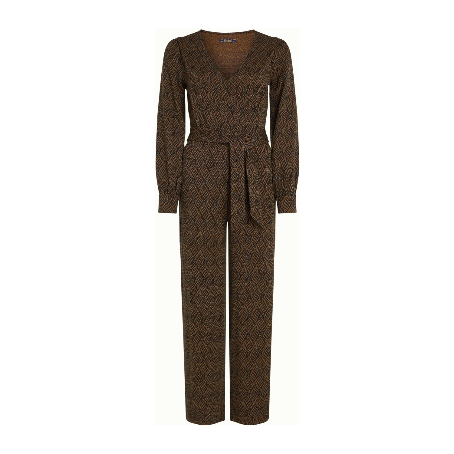 King Louie jumpsuit Zita Jumpsuit Ruby Jacquard met grafische print zwart goud