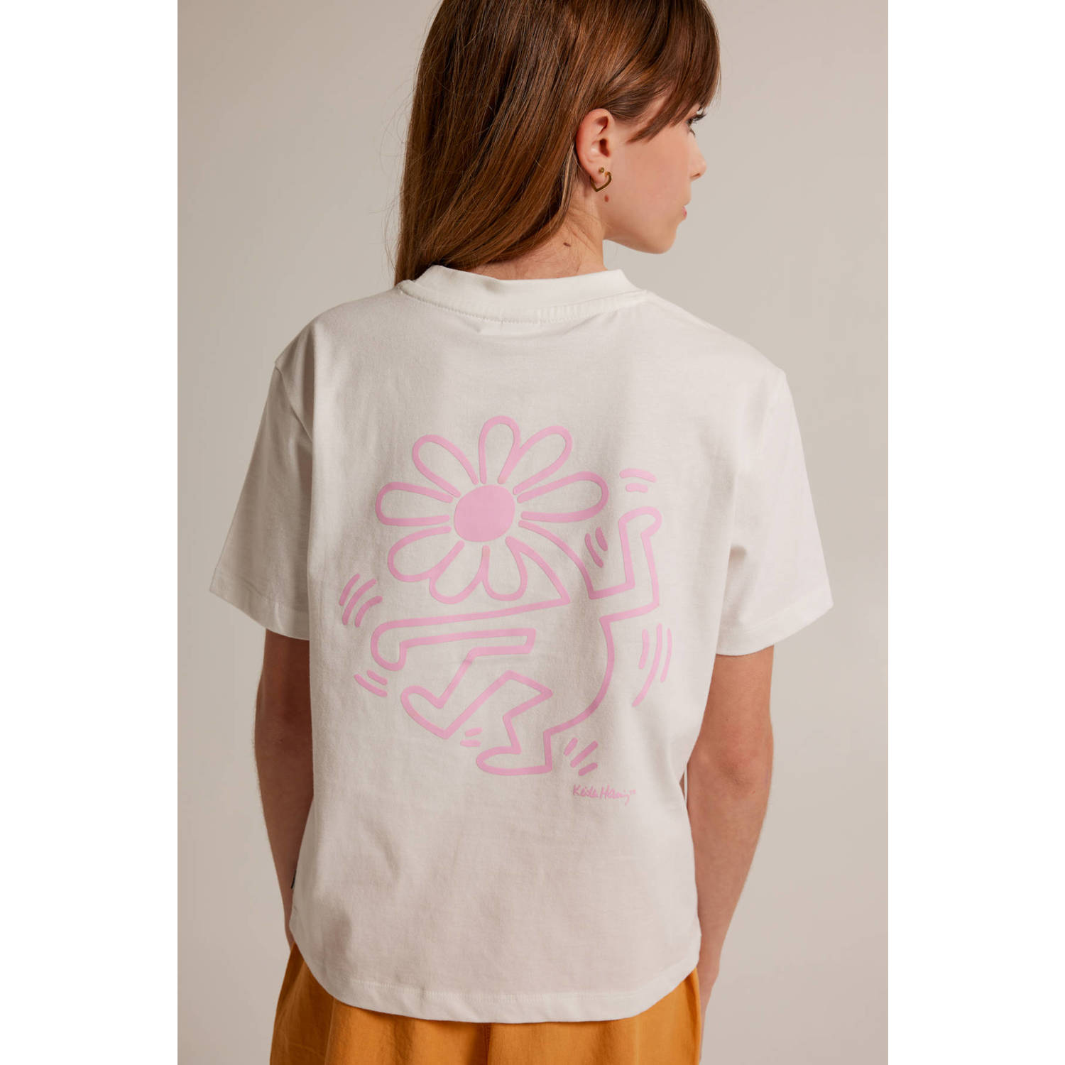 America Today T-shirt met backprint Wit Meisjes Katoen Ronde hals Backprint 158 164