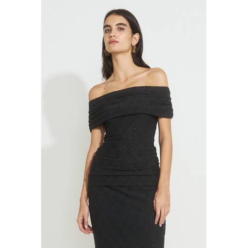 Ruby kanten off shoulder top zwart afbeelding