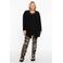 YOEK straight fit broek met dierenprint donkerbruin/zwart/crème