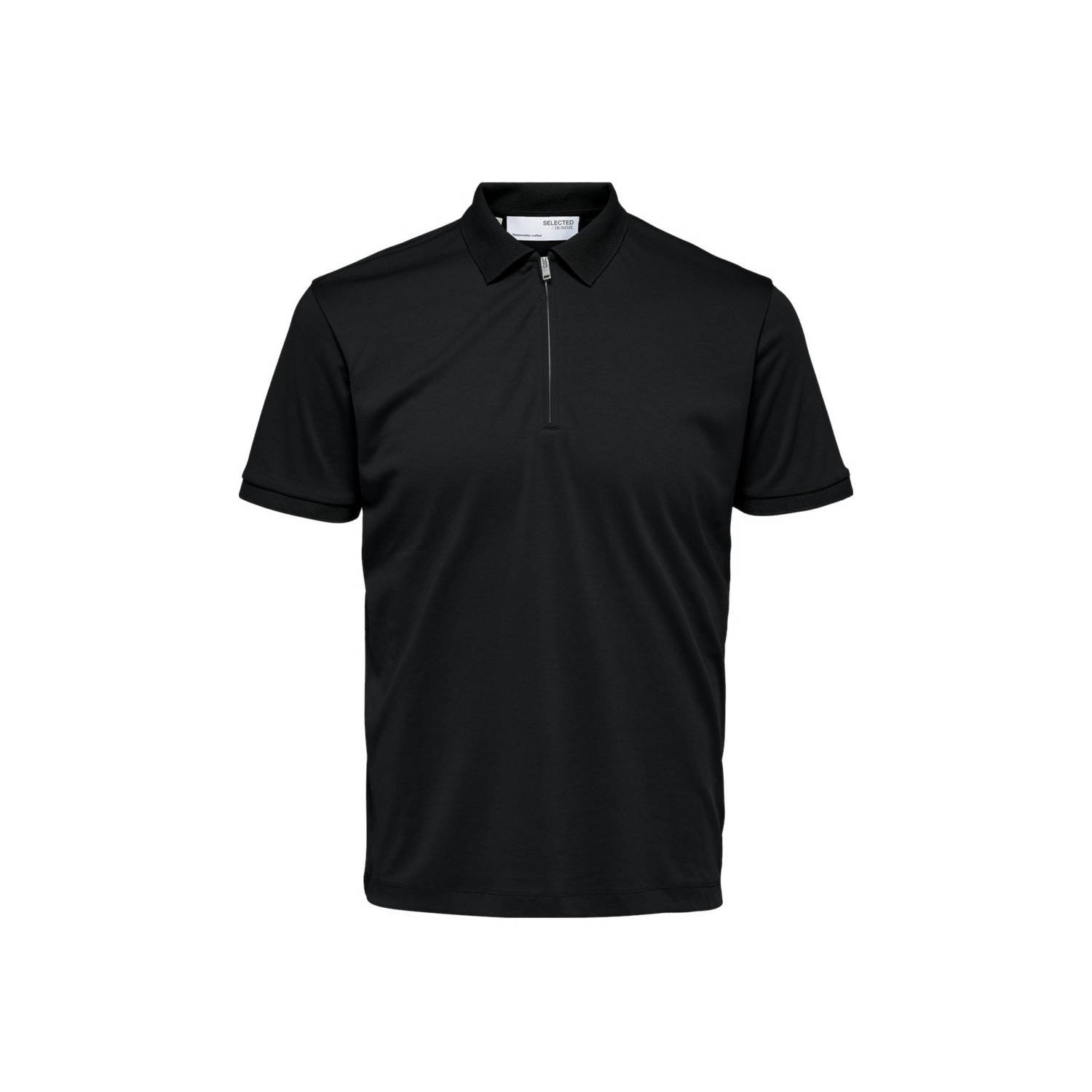 SELECTED HOMME regular fit polo SLHFAVE zwart