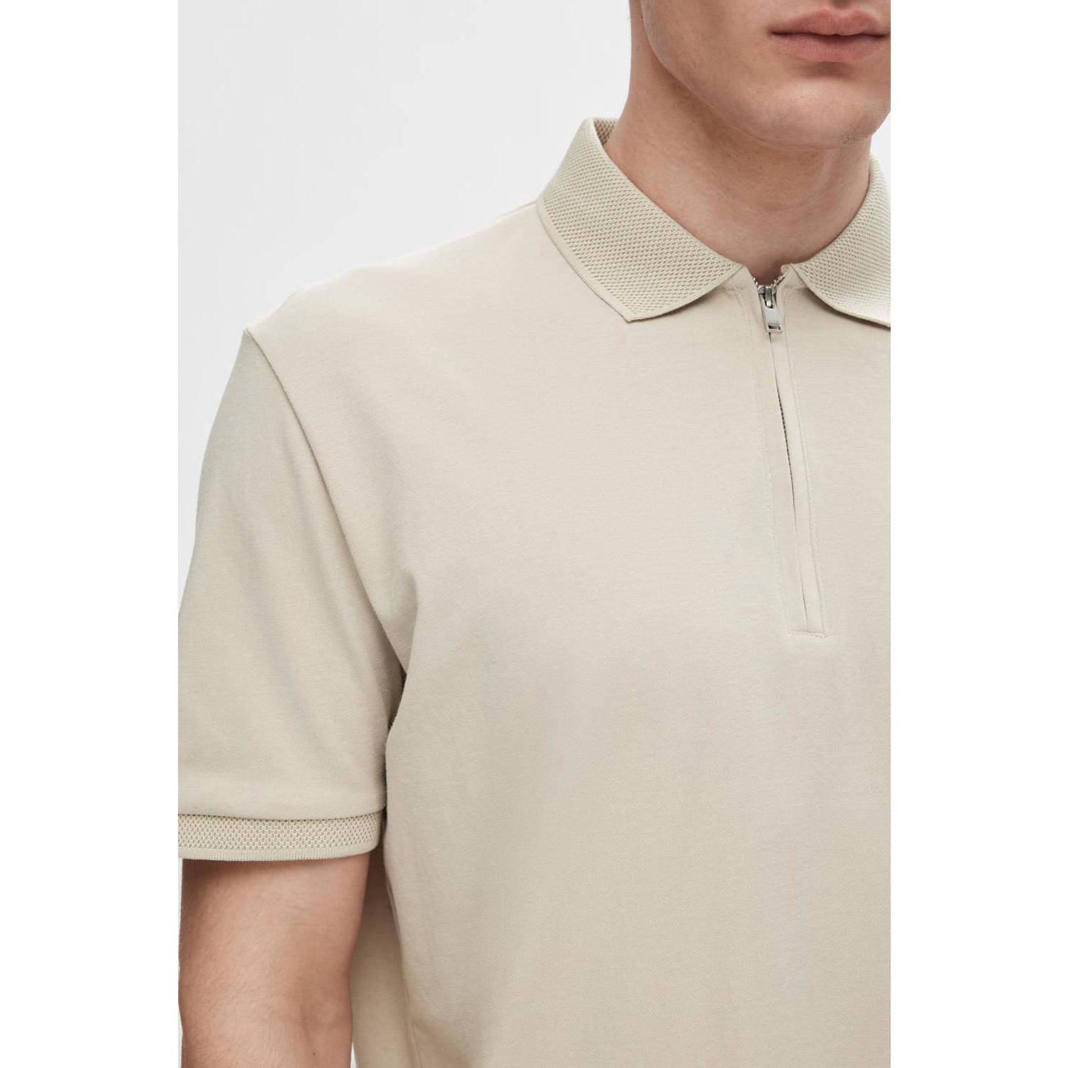 SELECTED HOMME regular fit polo SLHFAVE grijs