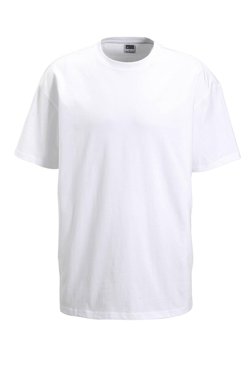 Set van 2 witte heren Urban Classics oversized T-shirt van katoen met effen, korte mouwen en ronde hals