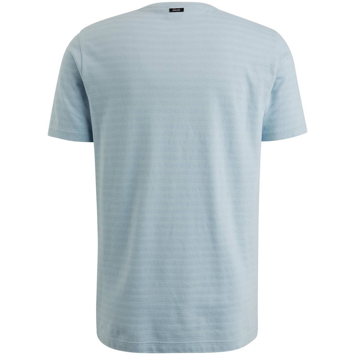 Vanguard gestreept T-shirt met jacquard lichtblauw