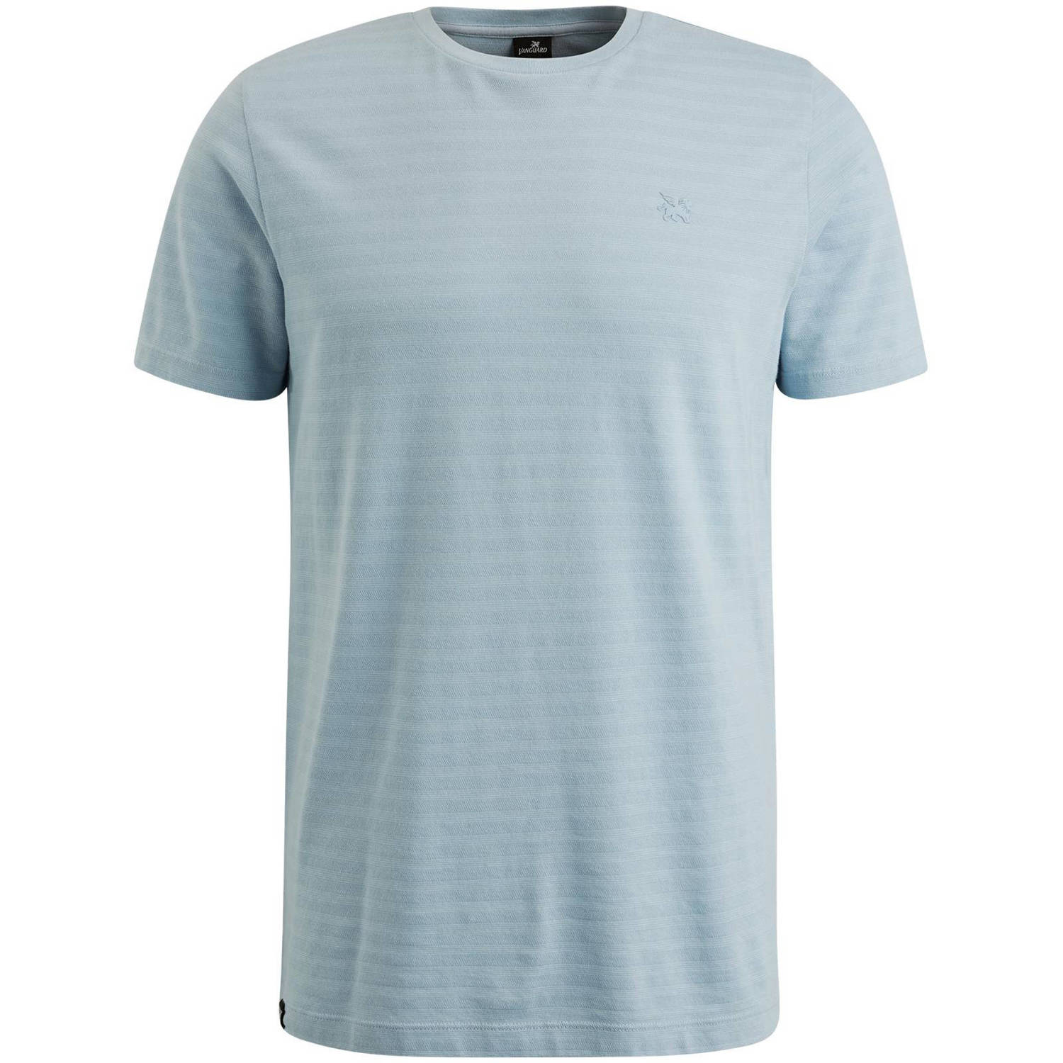 Vanguard gestreept T-shirt met jacquard lichtblauw