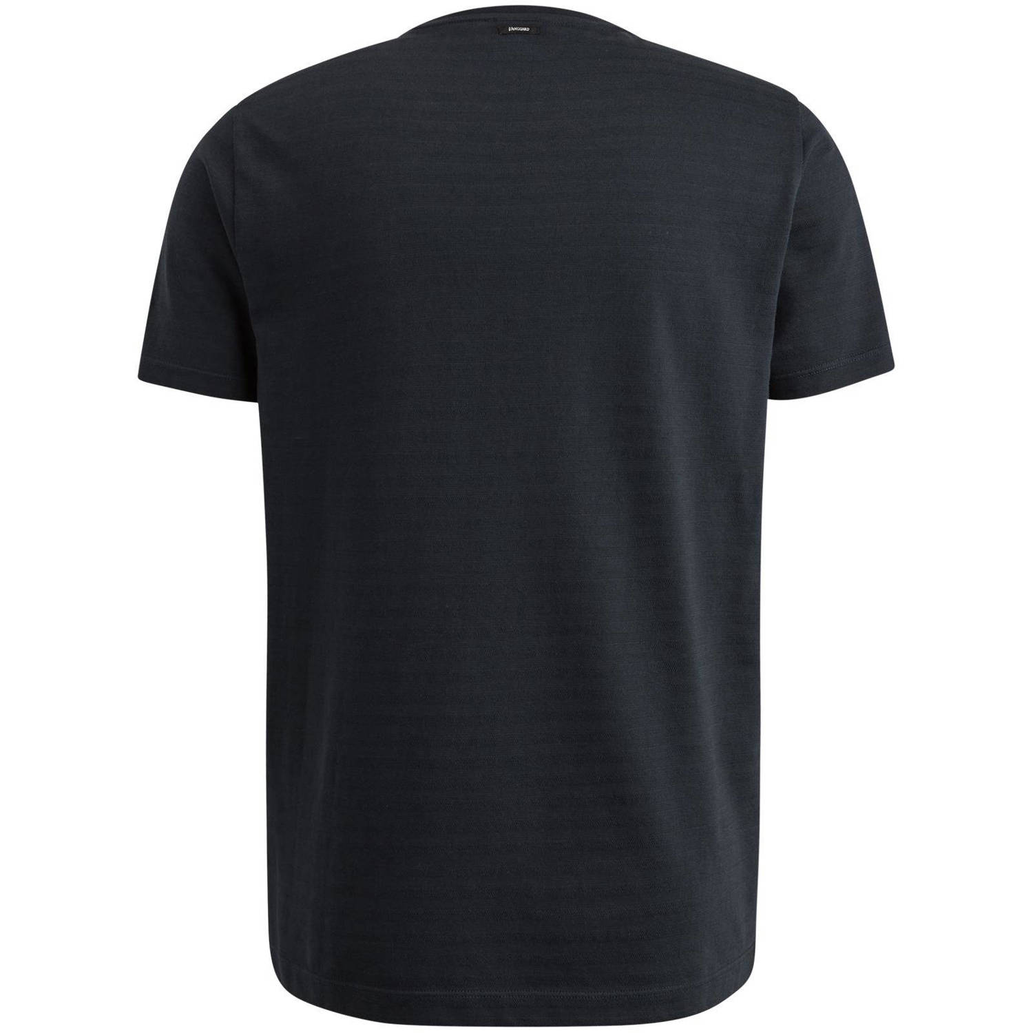 Vanguard gestreept T-shirt met jacquard donkerblauw