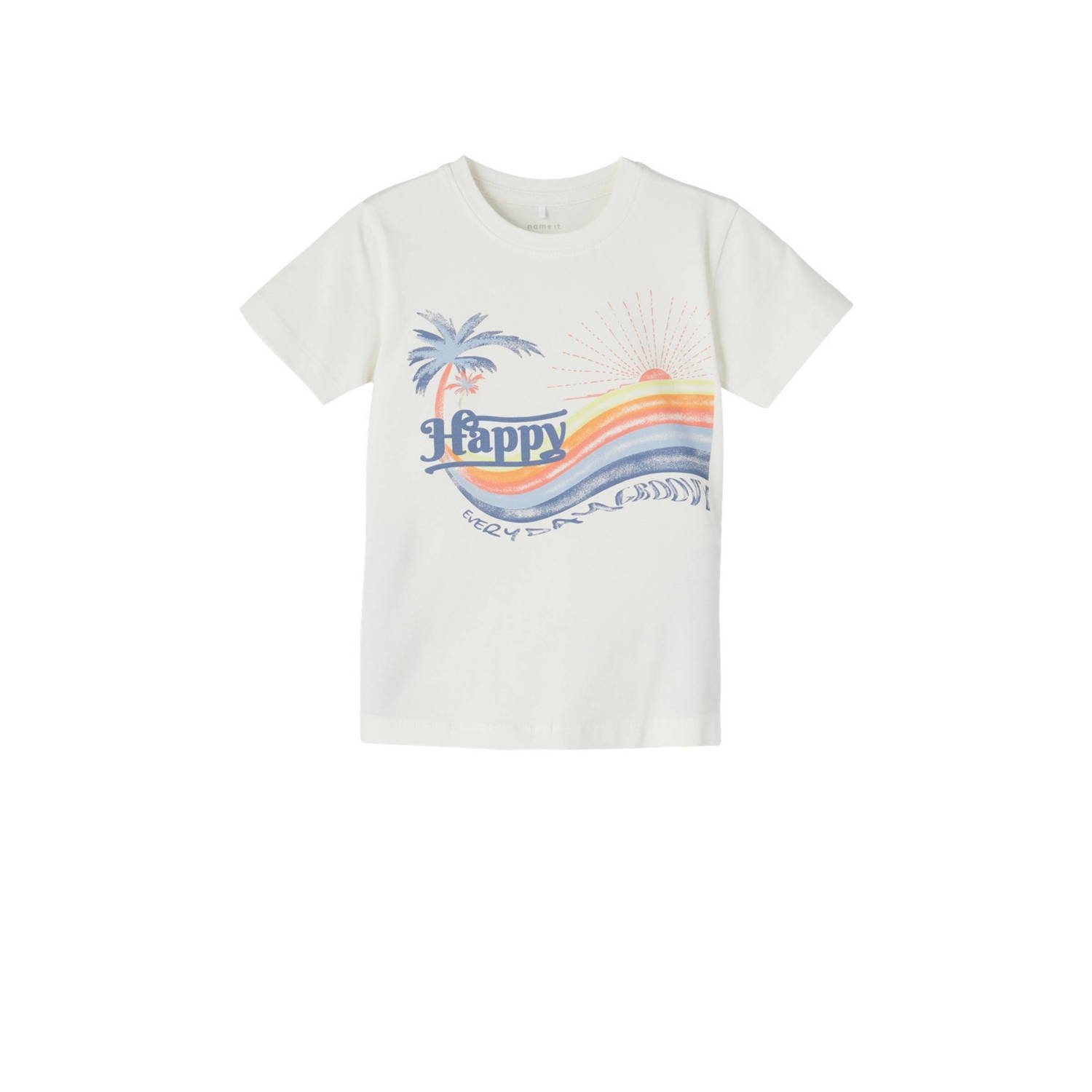 NAME IT MINI T-shirt NMMPFREDDI met printopdruk wit