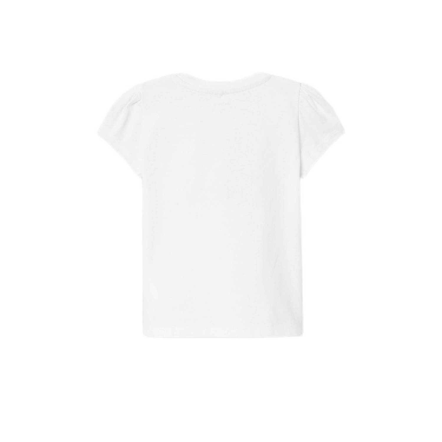 NAME IT MINI T-shirt NMFPJUNGLE met printopdruk wit