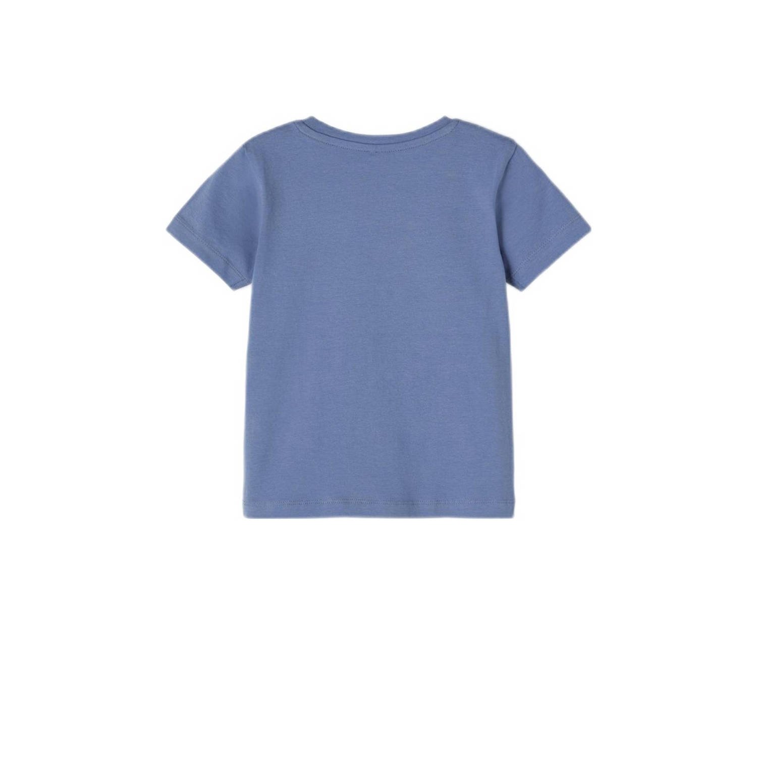 NAME IT MINI T-shirt NMMPFREDDI met printopdruk blauw