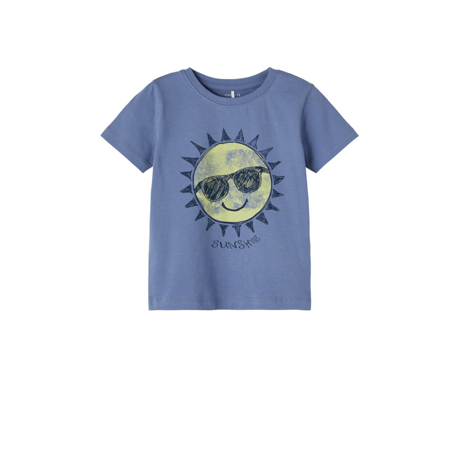 Name it MINI T-shirt NMMPFREDDI met printopdruk blauw Jongens Katoen Ronde hals 122 128
