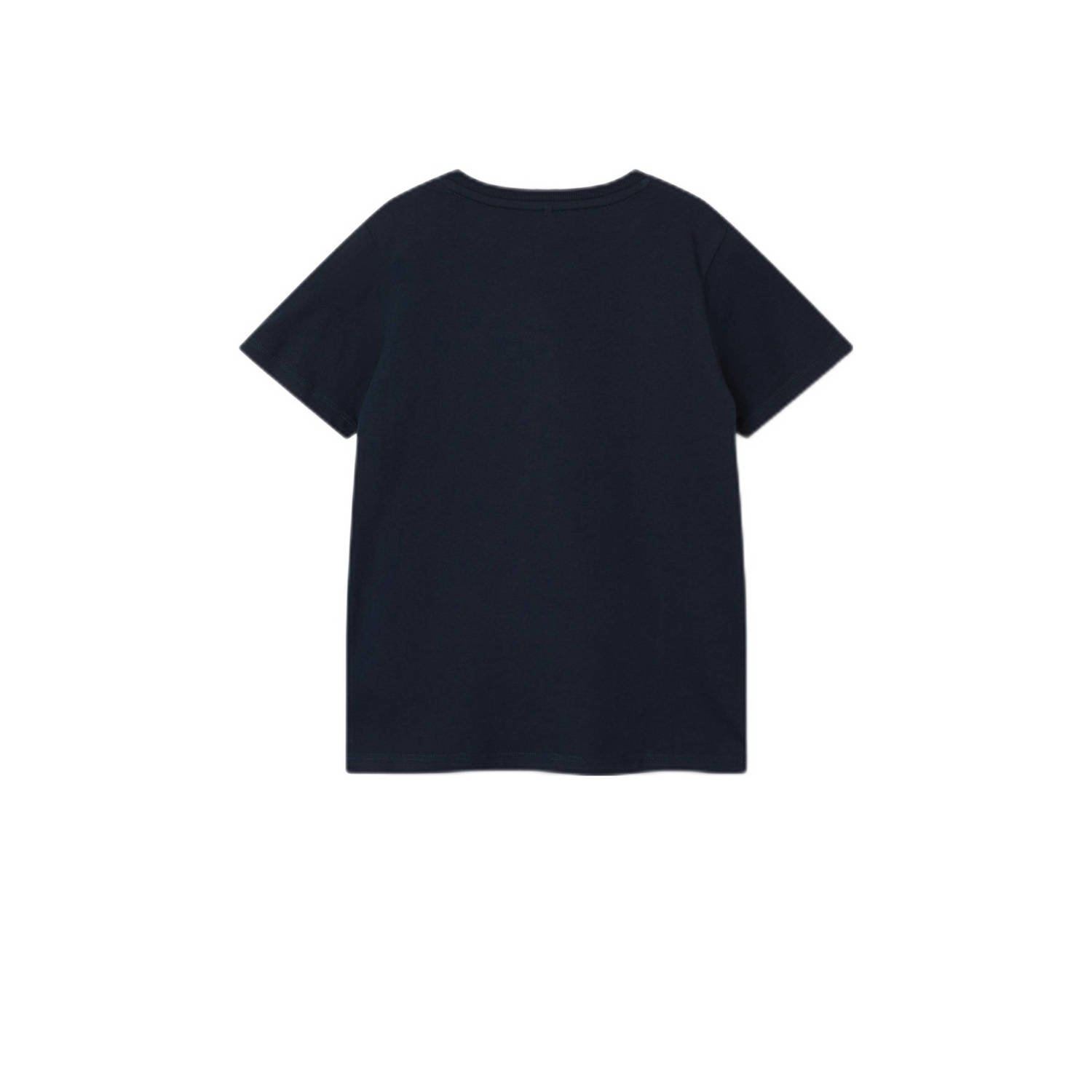 NAME IT KIDS T-shirt NKMPFLASKA met printopdruk donkerblauw