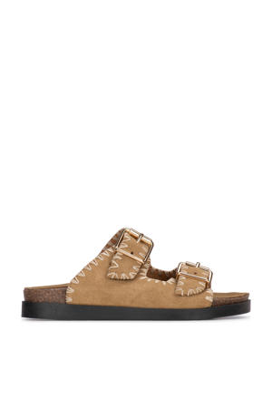 suède slippers lichtbruin