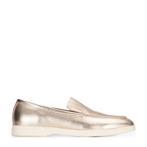   leren loafers goud