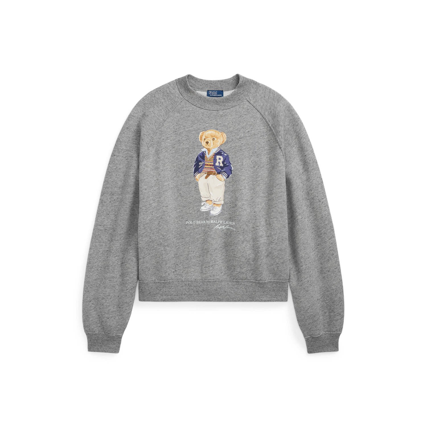 Polo Ralph Lauren Grijze Crewneck Sweater met Polo Bear Gray Dames