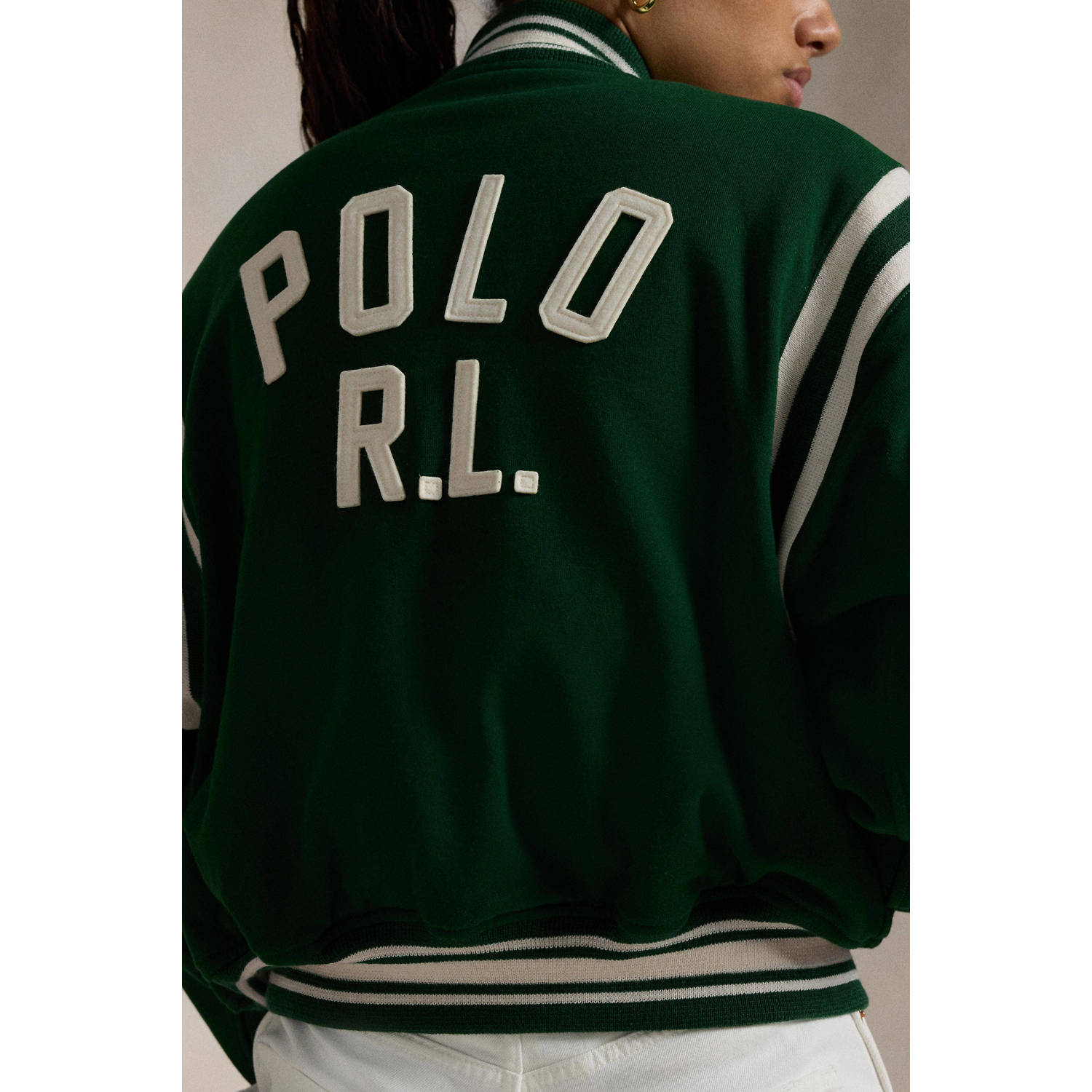 POLO Ralph Lauren bomberjack winter met logo groen