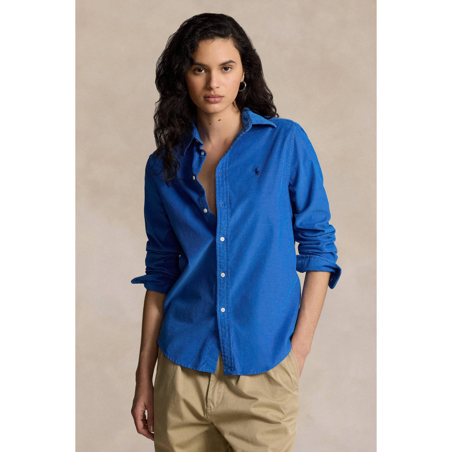 Polo Ralph Lauren Relaxed fit corduroy blouse met logostitching