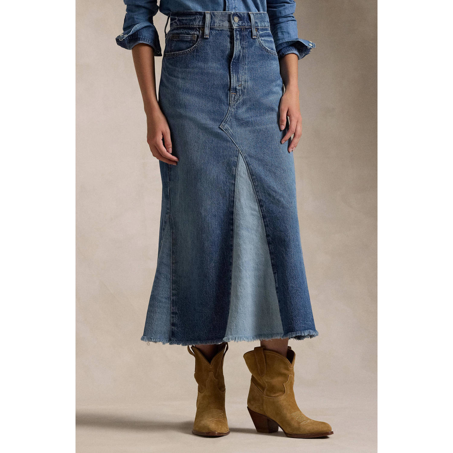 POLO Ralph Lauren denim spijkerrok medium blue denim